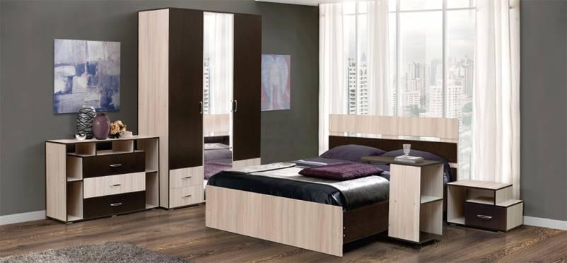 Набор мебели для спальни «Венеция 10» ЛДСП с кроватью 1400х2000