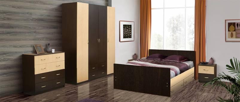Набор мебели для спальни «Венеция 11» ЛДСП с кроватью 1600х2000